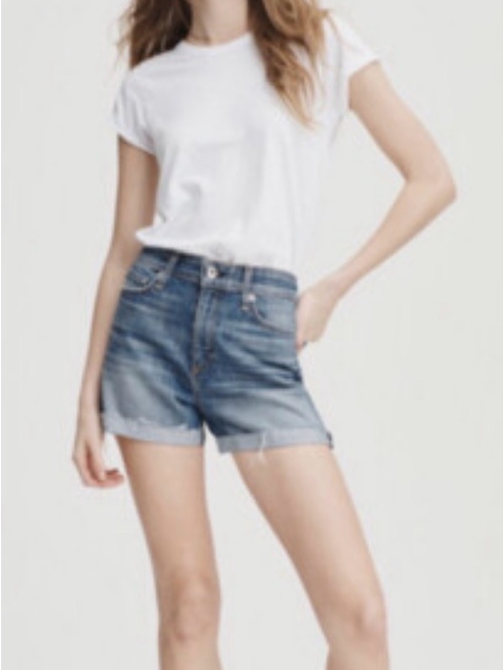 rag & bone Nina High-Rise Denim Shorts Balboa